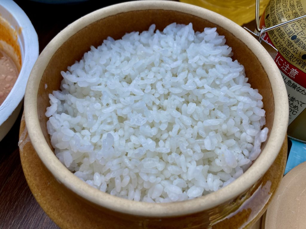 横川の峠の釜飯の釜をつかってお米を１合炊いてみた