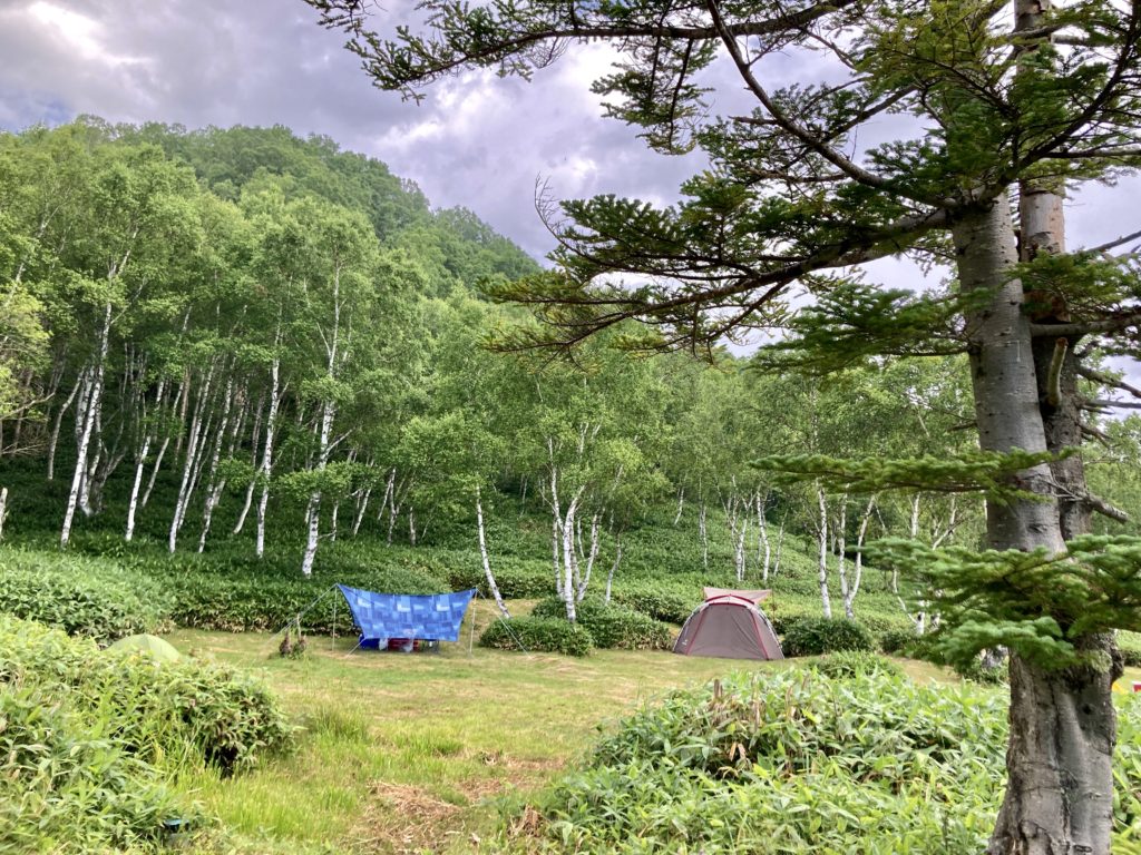 軽キャンピングトレーラーの幌馬車くんで行く志賀高原の木戸池キャンプ場