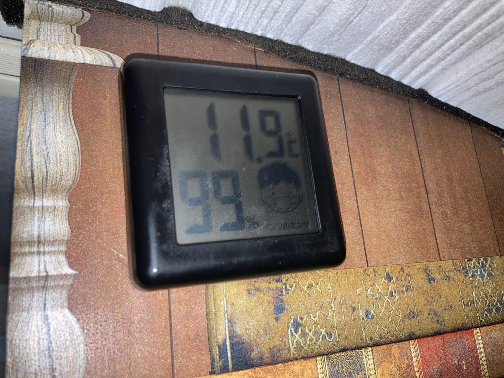 無印良品カンパーニャ嬬恋キャンプ場の車中泊での室内気温