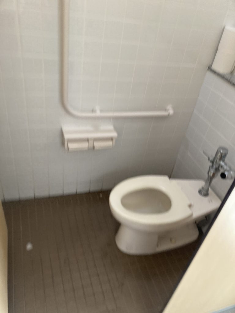 一松海岸海水浴場の駐車場のトイレの便座はウオシュレット無し