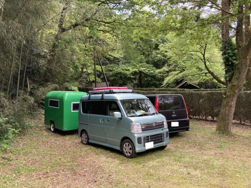 沼尾川親水公園キャンプ場の駐車場で最初に停めた場所