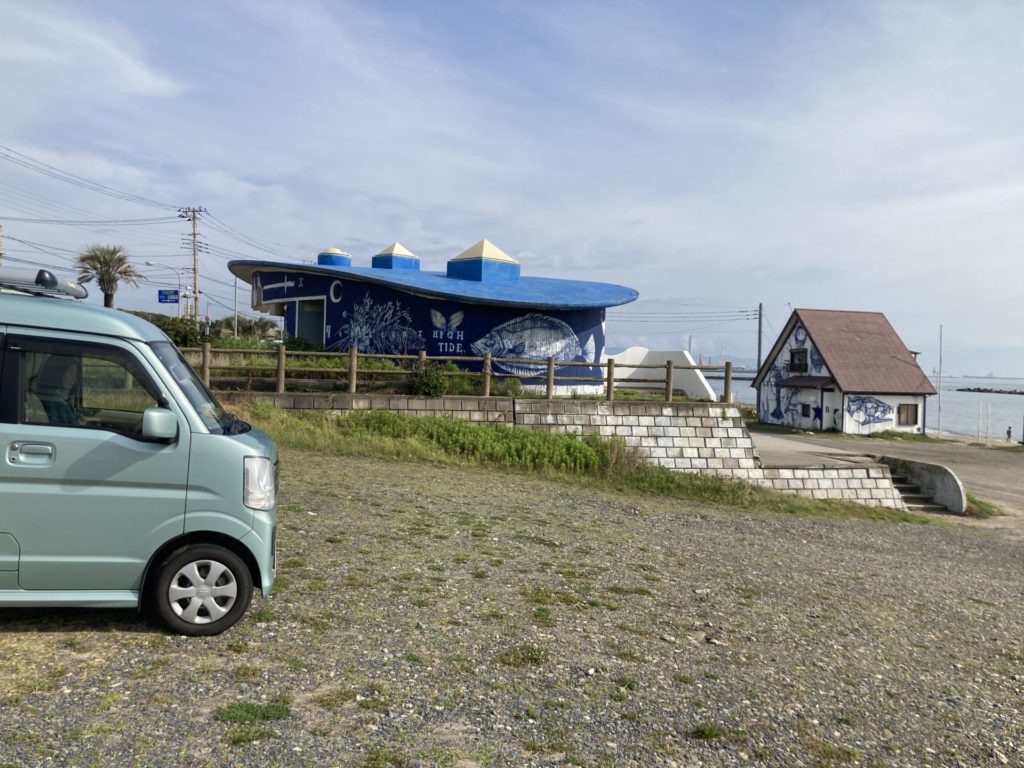 阿字ヶ浦海水浴場の名物トイレと阿字ヶ浦海水浴場駐車場