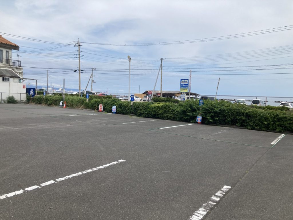 RVパークsmart阿字ヶ浦の駐車場の勾配
