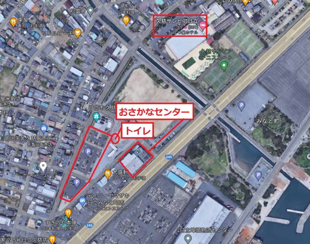 道の駅「日立おさかなセンター」のマップ