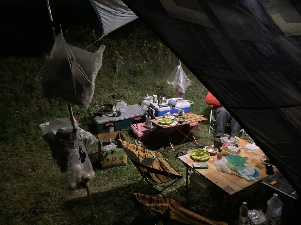かんなの湯「神川ゆ～ゆ～ランド自由広場無料キャンプ場」の夜