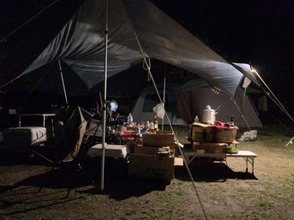 かんなの湯「神川ゆ～ゆ～ランド自由広場無料キャンプ場」夜