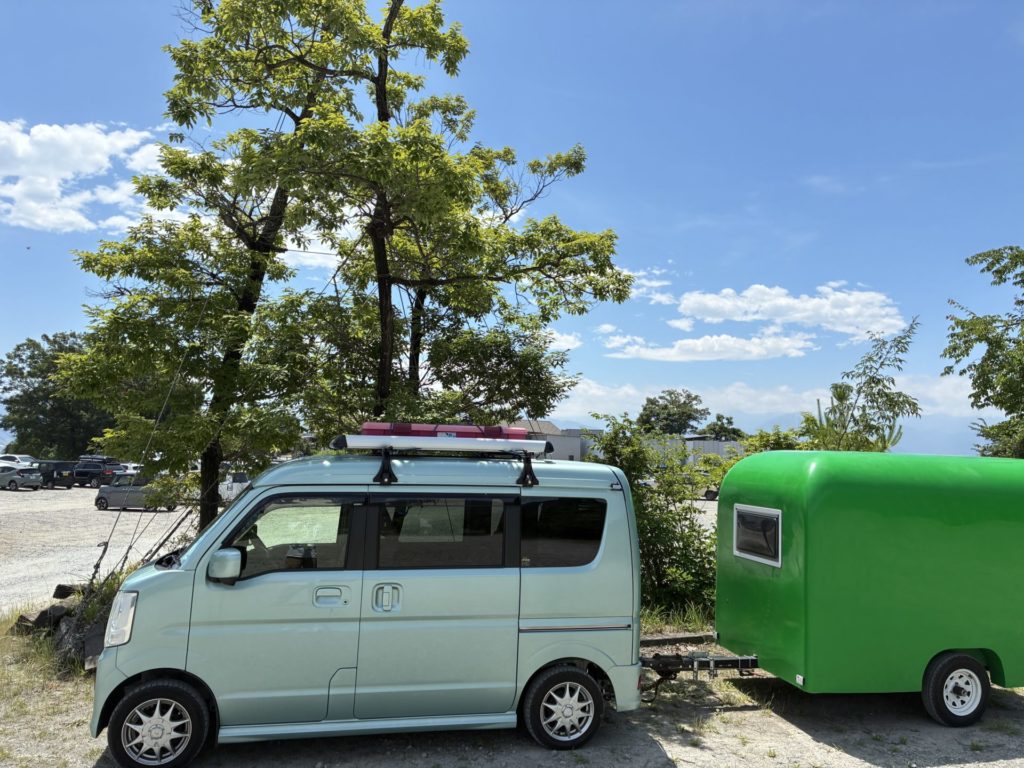 軽キャンピングトレーラーの幌馬車くんで行くほったらかし温泉