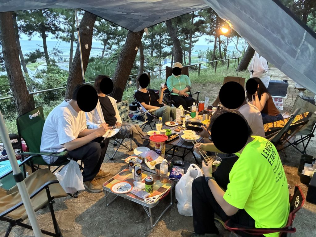 大洗サンビーチキャンプ場　Ａ９サイト　宴会