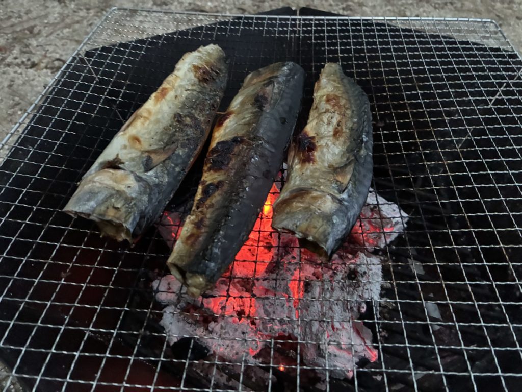 バーベキュー　サバ