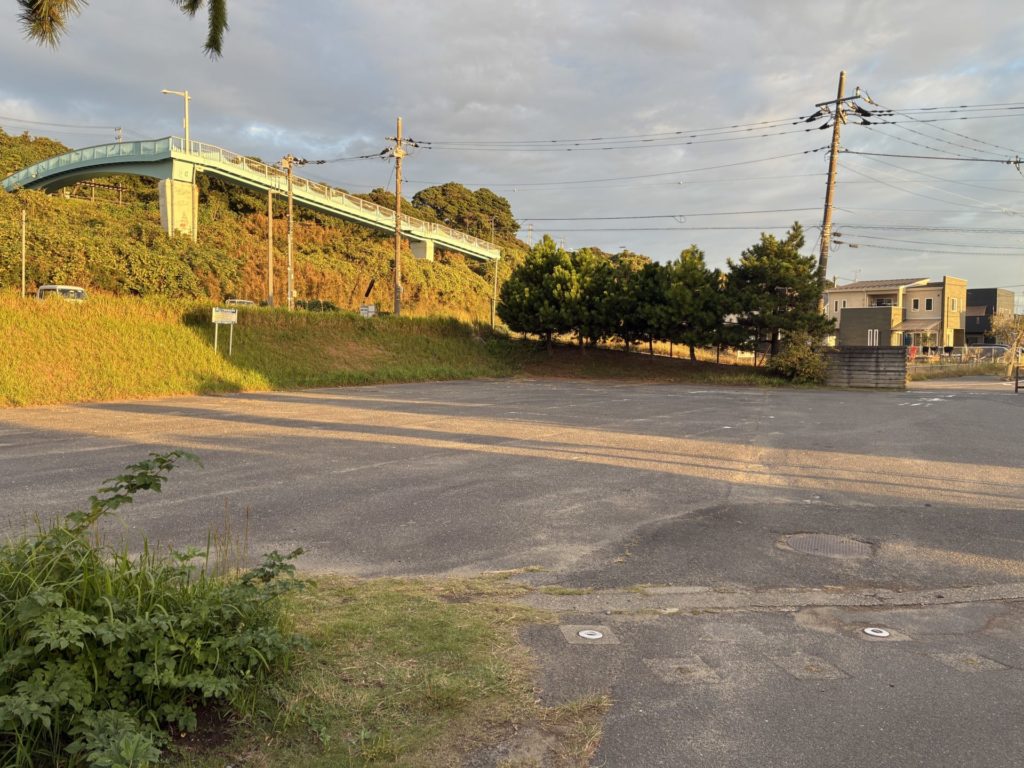 大洗サンビーチキャンプ場の駐車場