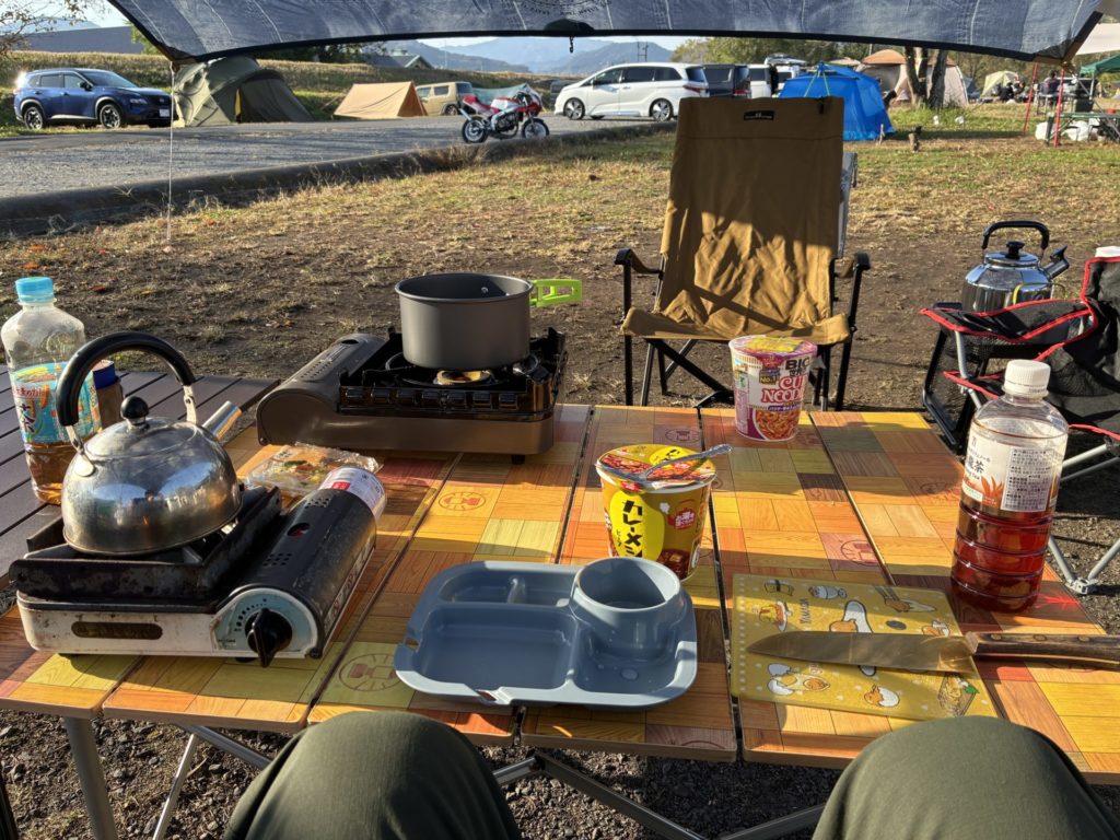 キャンプ場朝ごはん