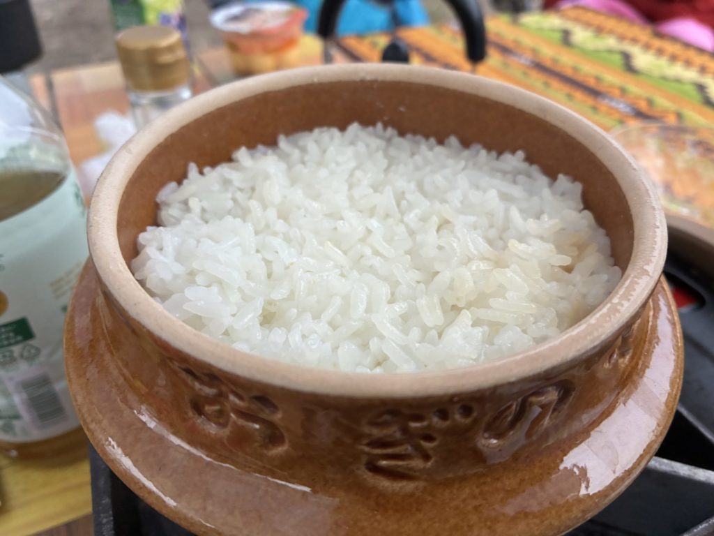 キャンプで釜炊きごはん