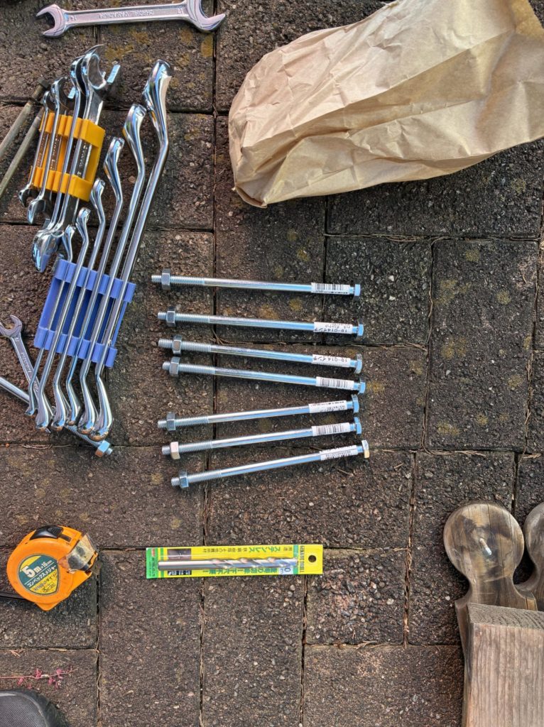カーポートの高さ調整DIYの工具