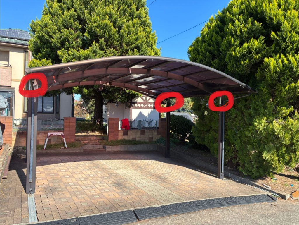 昭和アルミのカーポートの高さ調整DIYで20cmアップ(自己責任)した後