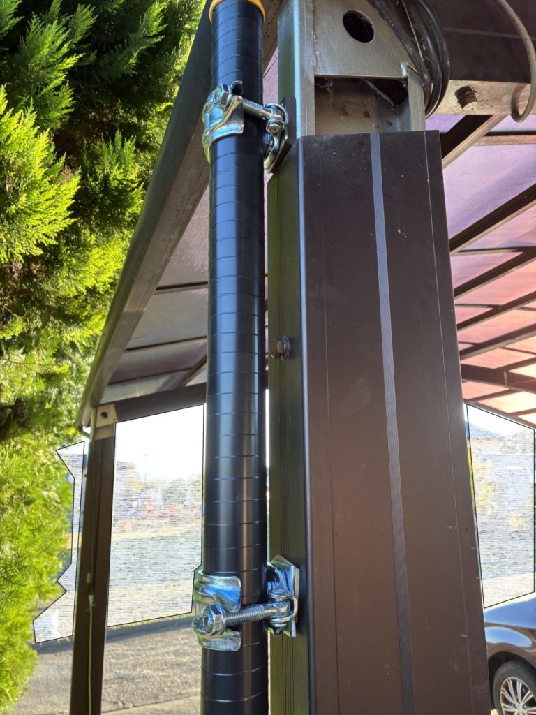 昭和アルミのカーポートの高さ調整DIYで単管で強度補強