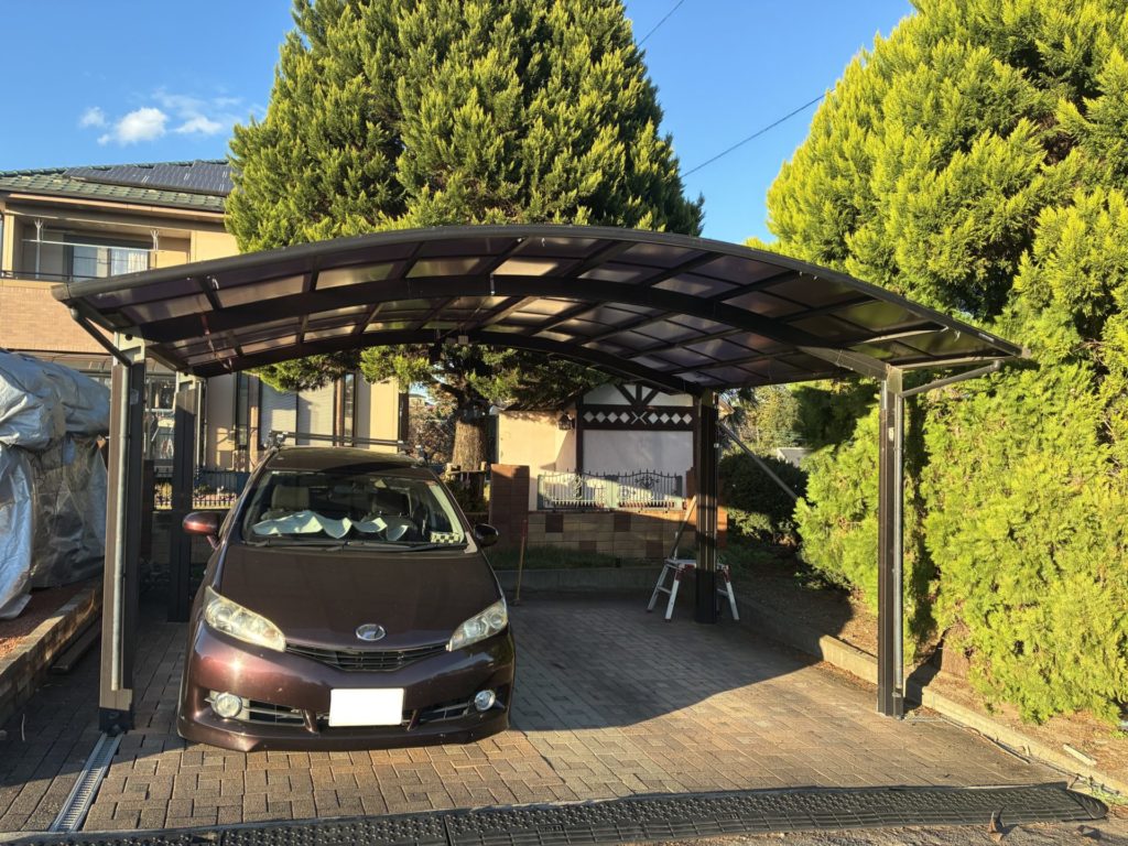 昭和アルミのカーポートの高さ調整DIYで20cmアップ(自己責任施工後後